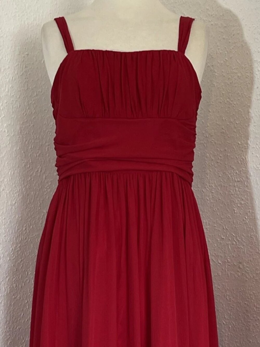 Red festive style Evening dress style With lining